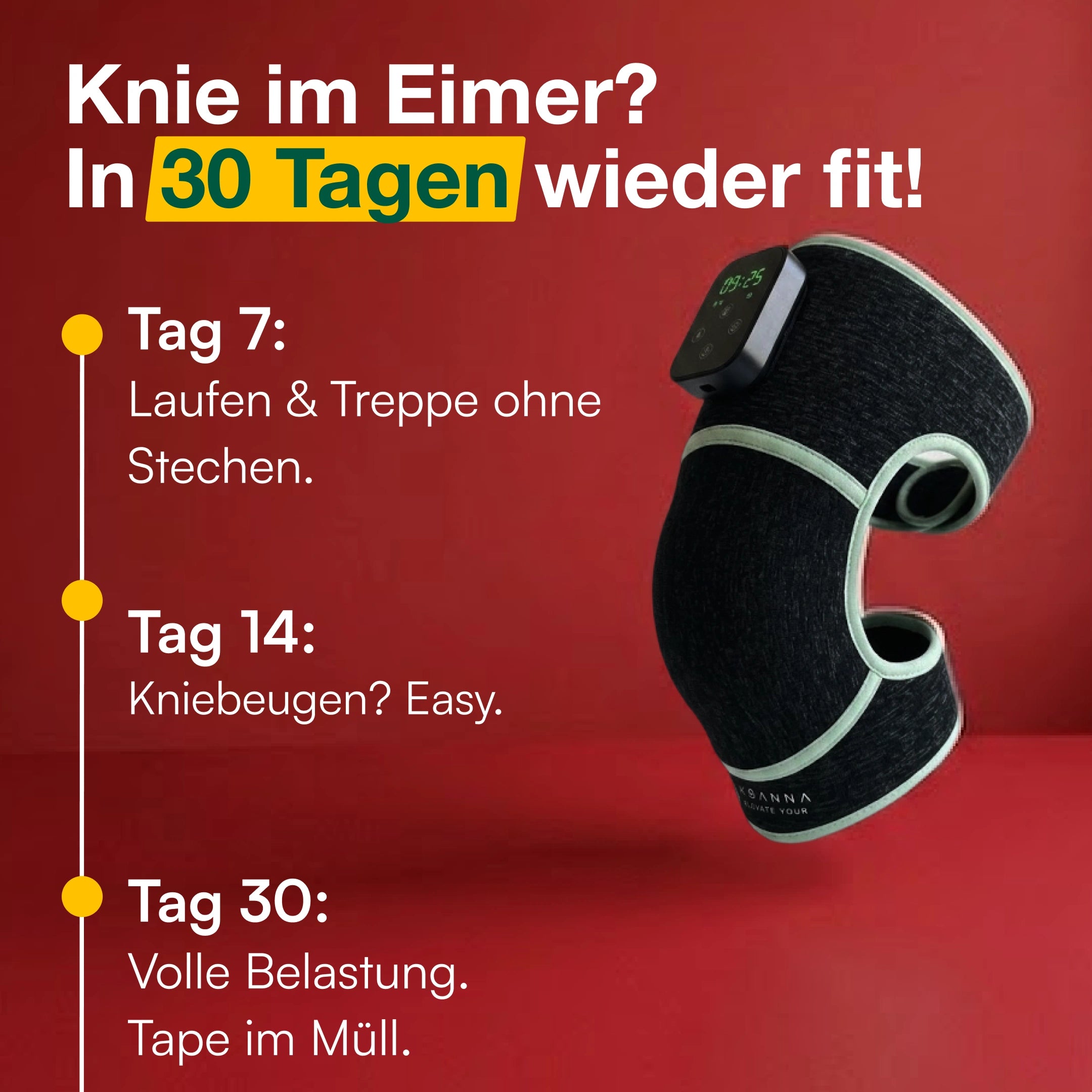 Rotlicht Bandage gegen Knieschmerzen