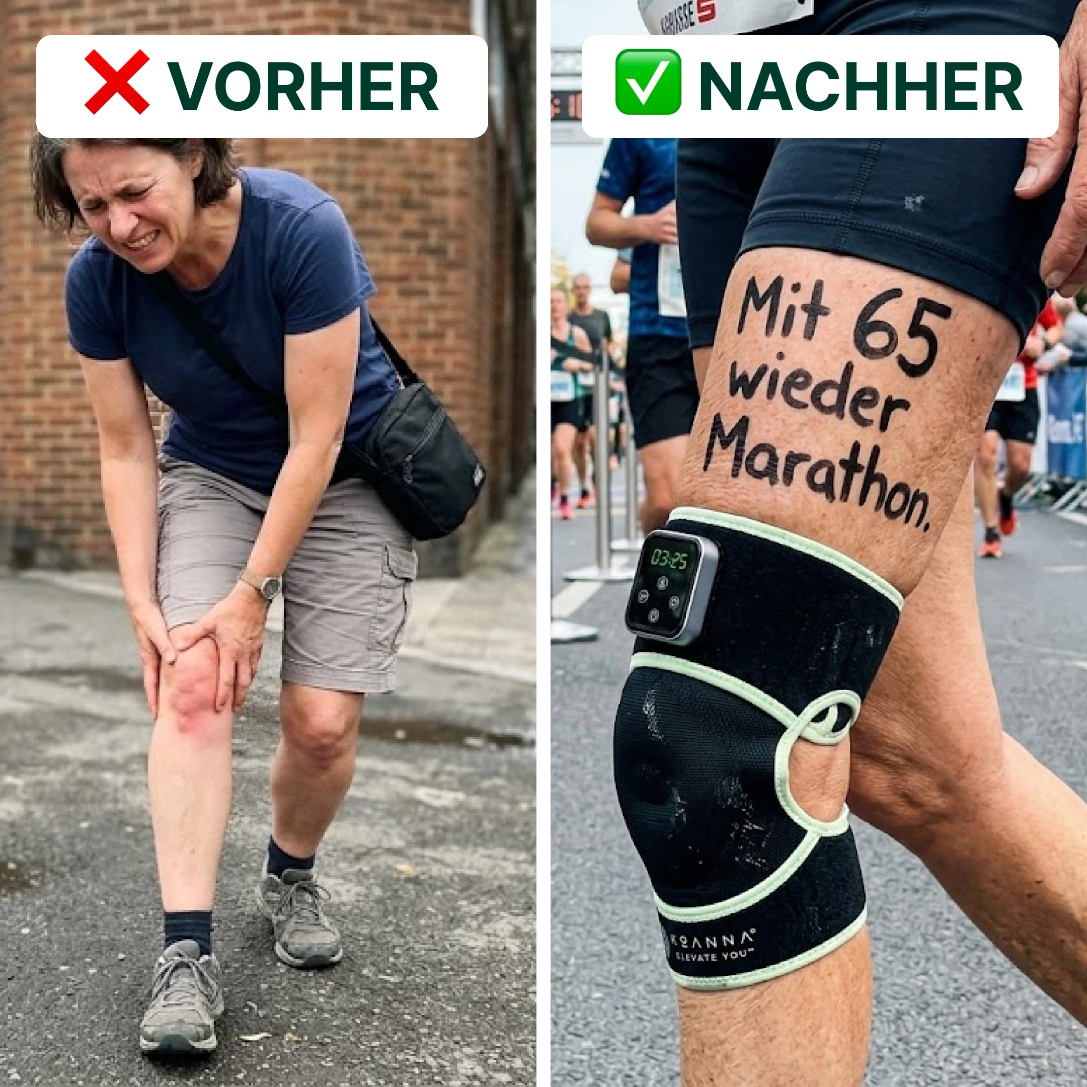 Rotlicht Bandage gegen Knieschmerzen