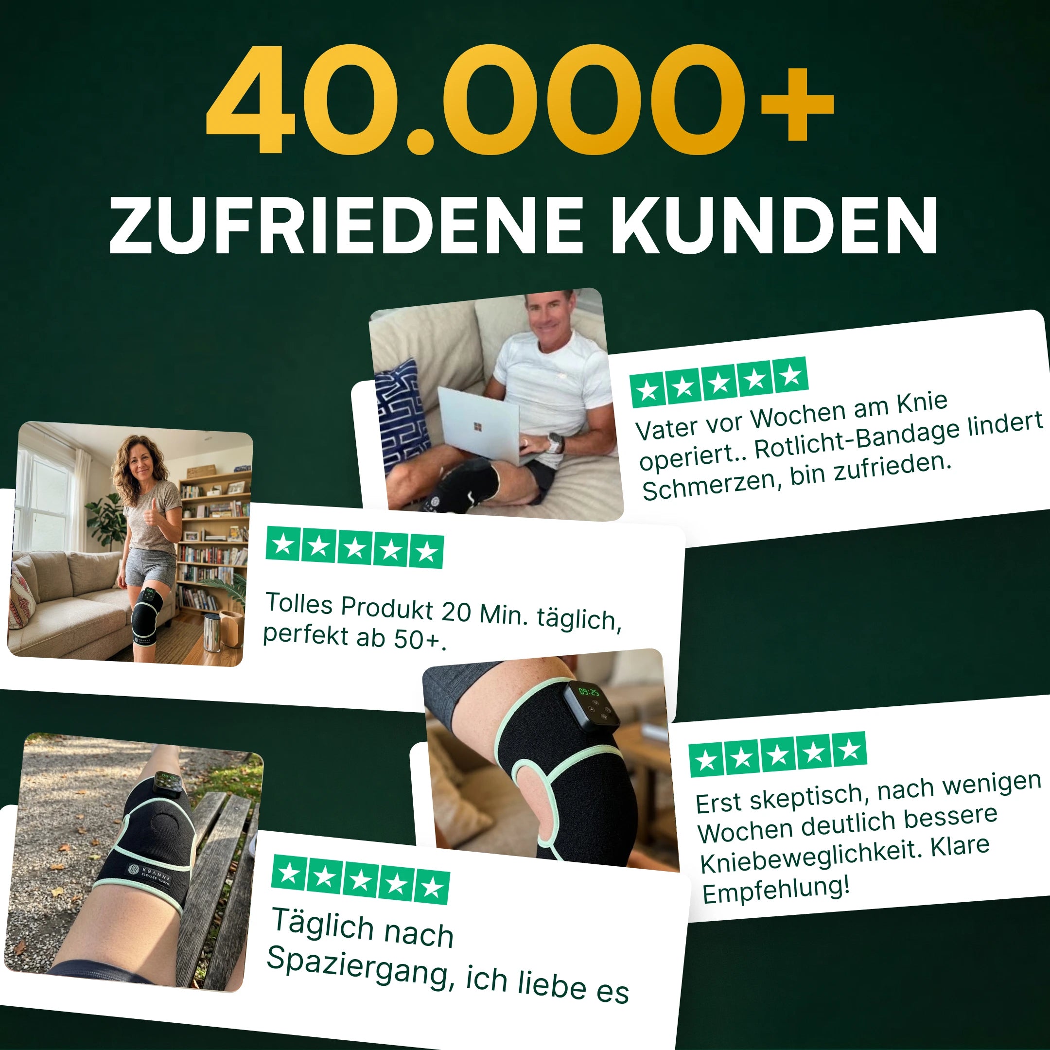 Rotlicht Bandage gegen Knieschmerzen