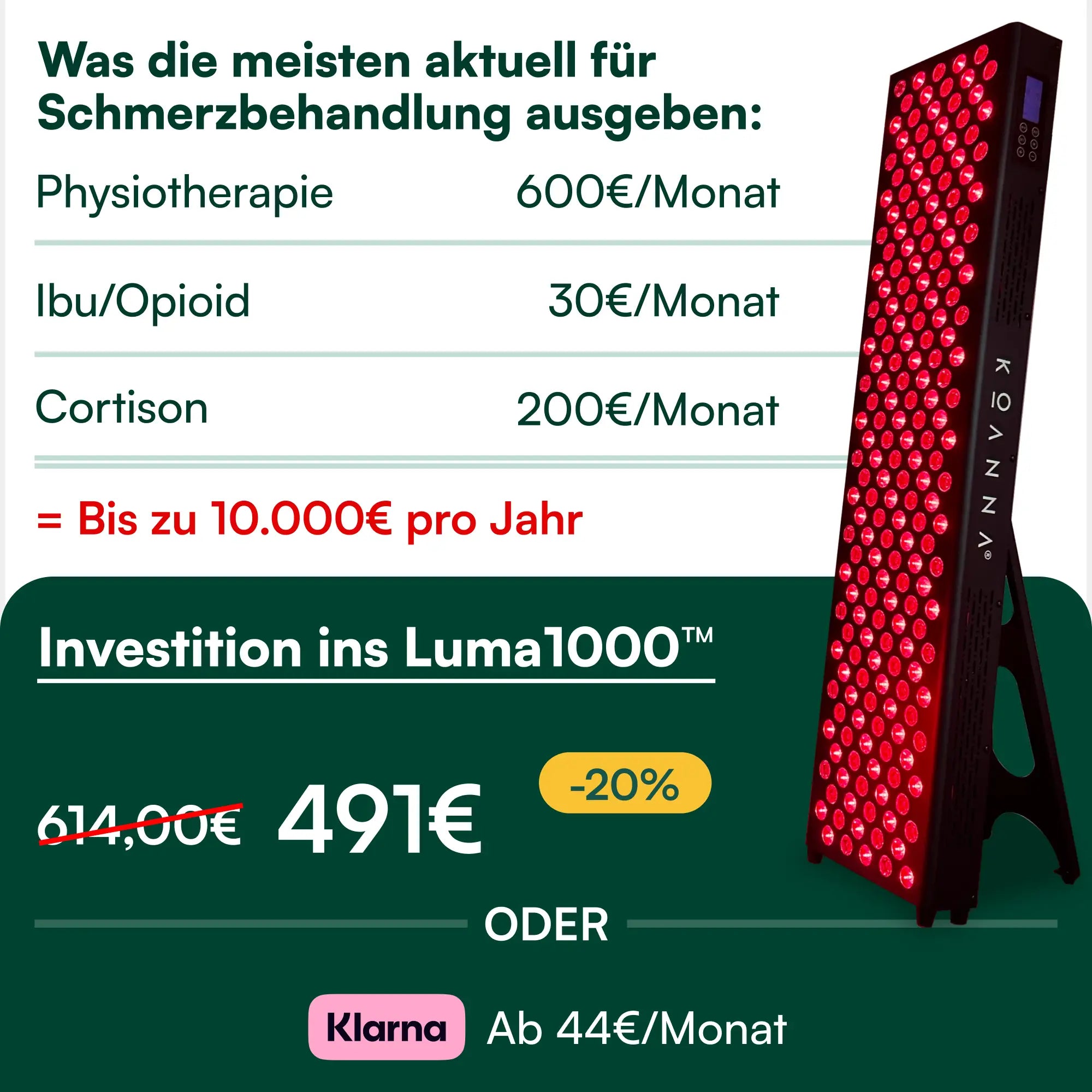 Koanna® Luma1000™ - Rotlicht-Panel