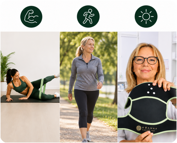 Krafttraining, reduziertes Laufen und Koanna Bandage