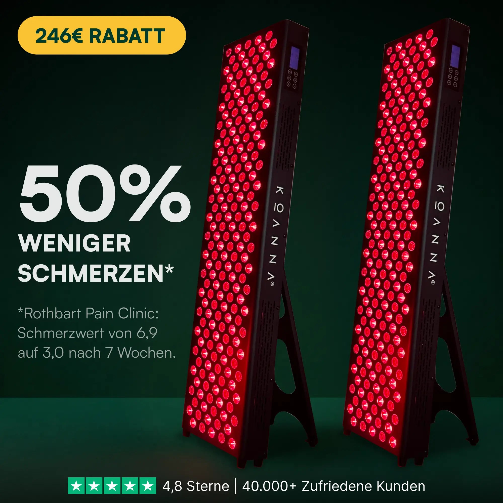 2x Koanna® Luma1000™ - Rotlicht-Panel