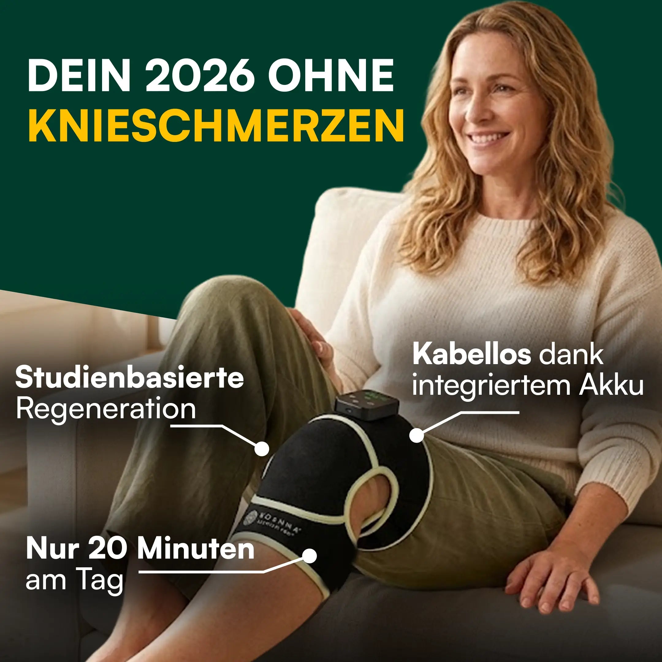Rotlicht Bandage gegen Knieschmerzen