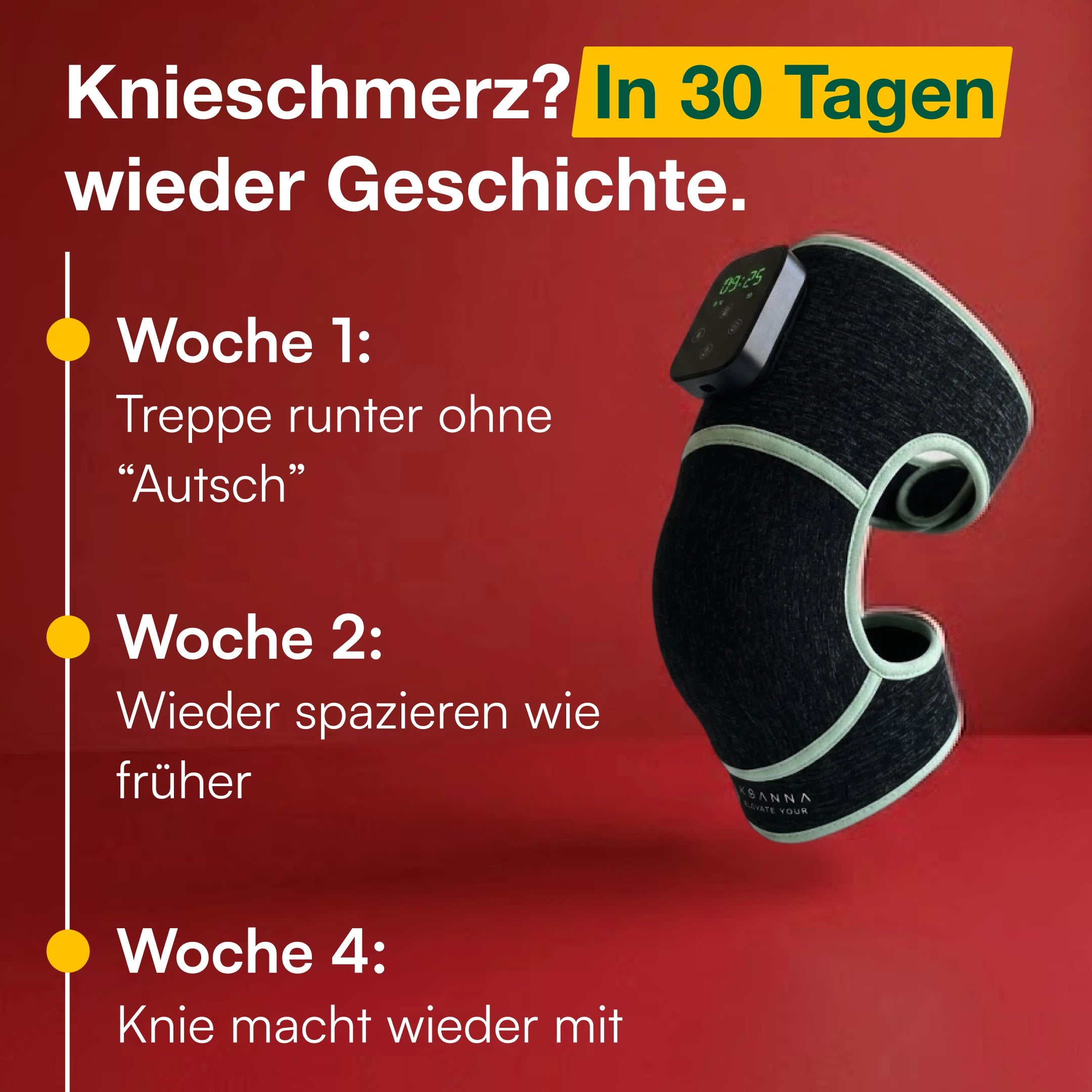 Rotlicht Bandage gegen Knieschmerzen